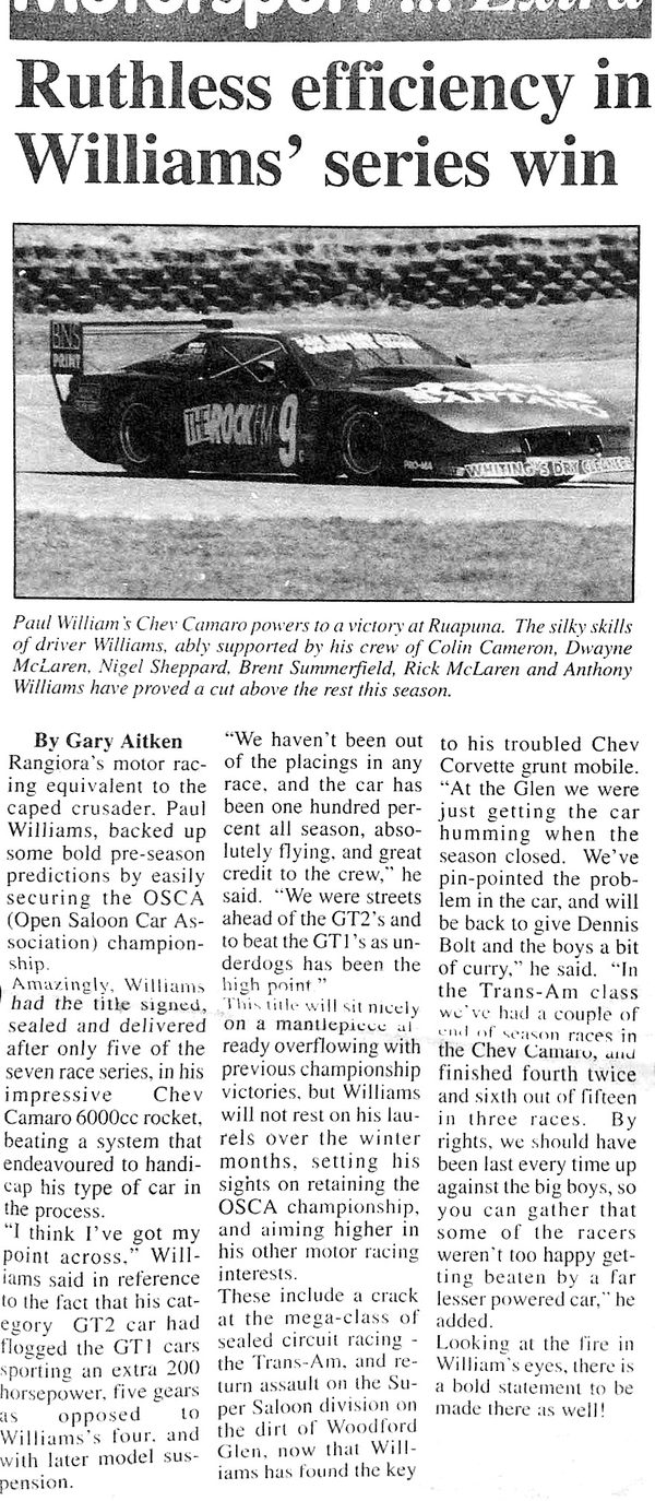 Newspaper article: Ruthless efficiency in Williams' series win
