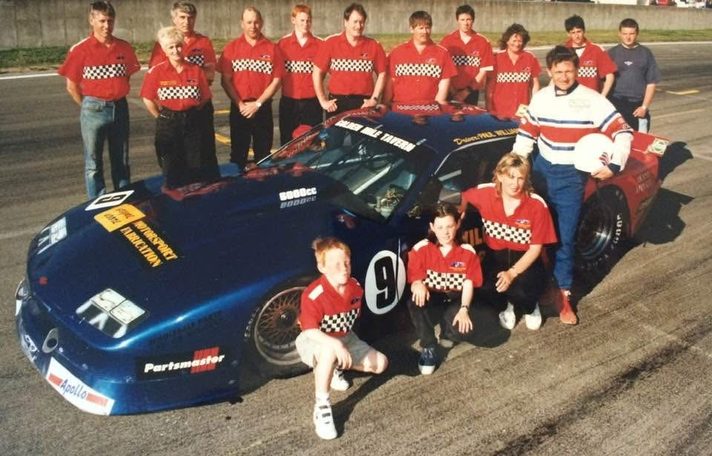 Paul Williams and his crew with the Golden Mile Tavern Camaro